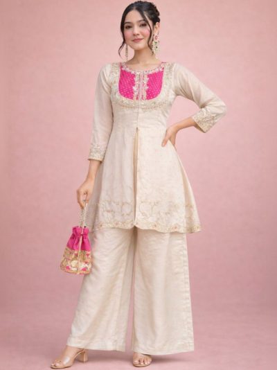 Beige Festive Co-ord Set